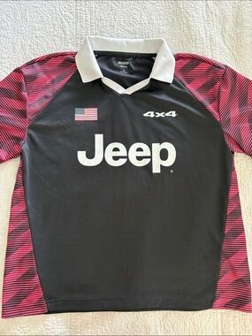 Hollister Black Polo with Pink Accent Raglan Sleeves